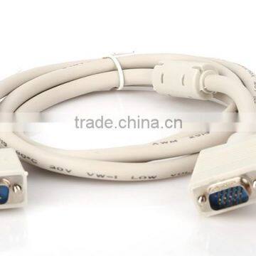 High Quality HD15 3+4 VGA Cable nickel Plated VGA Cable with Ferrite 3m