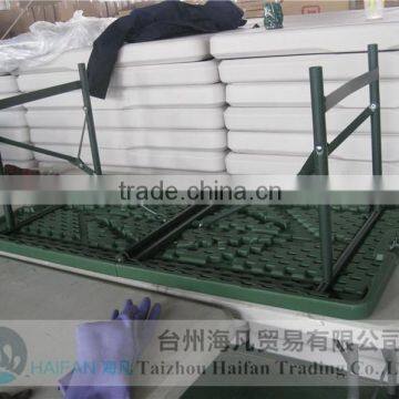 Durable 122cmadjustable Green Troop Plastic Folding Dining Table and Chair With Lock/high Quality Plastic Dining Table for Troop photo-4