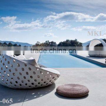 Poly Rattan Sun Lounger With Canopy for Resort (1.2mm Alu Frame With Powder Coated, 5cm Thickness Cushion With 250gr Polyester) photo-2