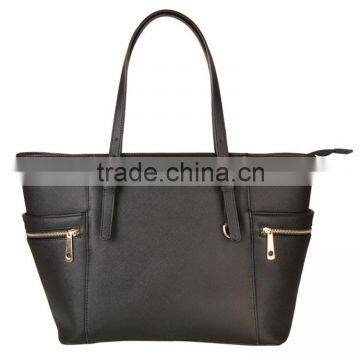 Faux Leather Large Branded Handbag Tote Bag With Zipped Charm photo-6