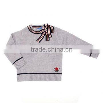 girl's cotton round neck sweater