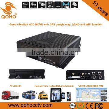 G-sensor GPS Vehicle Mobile DVR H.264 HDD 4 Channel 4G Online For Bus photo-2