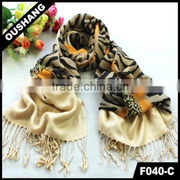 F040-C Special Design Leopard Patttern Pashmina Scarf