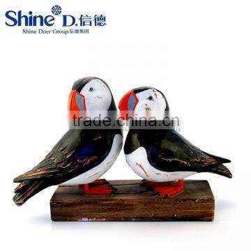 Atlantic hand carved puffin bird puffin sculpture beach statue for home