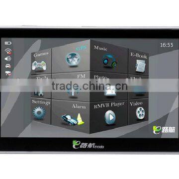 7'' HD GPS Navigation, with 8G/Bluetooth/AVIN/DVB-T/FM, Free EU and Asia Map