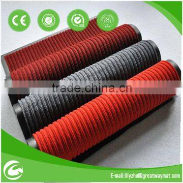 Stripe PP anti slip plasltic carpet with PVC backing