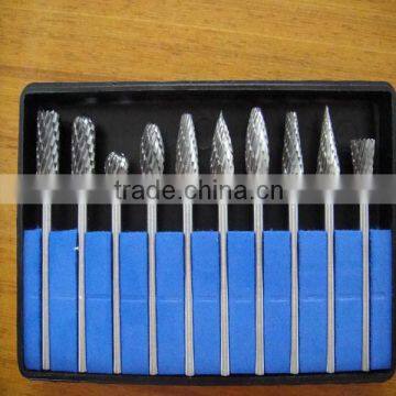 10 Pcs Tungsten Carbide Cutter Rotary Burrs Double Cut Set YG8