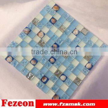 1X1 resin shell ice crackle glass mosaic