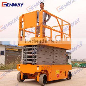 Mini self-propelled electric scissor lift for warehouse