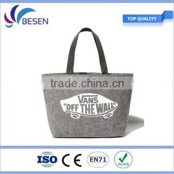 2016 New Fashion Eco-friendly Wool Felt Tote Bag With Handle Strap