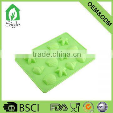 Silicone 12-cup Shell Chocolate Mold/ Icy Cube Tray candy mold mould