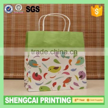 OEM logo Screen printing white kraft paper gift bag