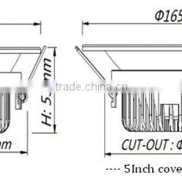 Singapore 15W, 4inch or 5inch Cover, 110Lm/W,Emergency LED, Samsung LEDs, Dimming Detachable Embedded Led Downlight Fitting photo-4