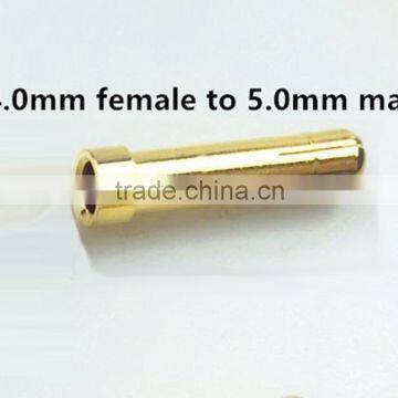 Both 4mm female to 5mm male banana adapter plug