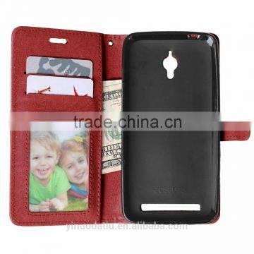 Hot Sale PU Leather Mobile Phone Flip Wallet Kickstand Case for ASUS Zenfone GO ZC500TG