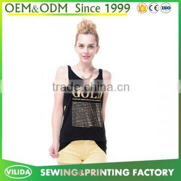 Ladies fashion tops custom sublimation printing tank top