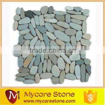 Mountain grey flat pebble mesh tile