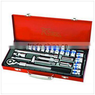 25pcs rttool professional 1/2'dr socket tool set blue tape socket kit