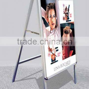 Folding alunimum poster stand, A shape display stand