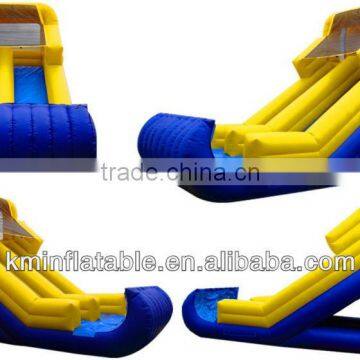 yellow blue inflatable water slide