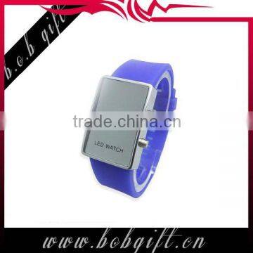 2014 hot cheap fashsion LED silicone watch with stainless steel back