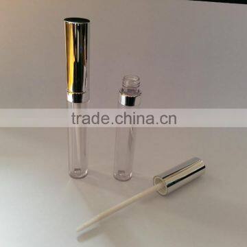 plastic lip gloss tube silver color cap