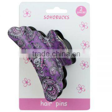 9 cm Purple Floral Acrylic Hair Claw Accessories