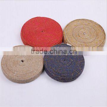 Eco-friendly Natural Gold Jute Hemp Webbing Tape photo-2