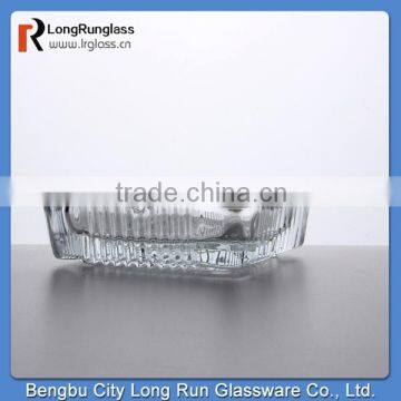 LongRun 4oz China popular machine pressed square glass ashtray with elegant design