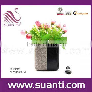 Traditional stone polyresin flower pot