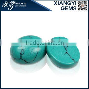 7*9mm Oval Shape Green Color Synthetic Turquoise Cobochon