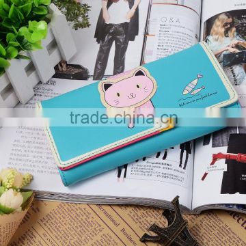 2016 new style lady purse printed cat wallet for women