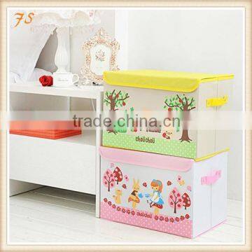 Cartoon printing oxford fabric collapsible toy storage box