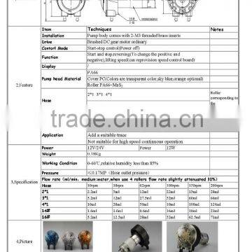 Micro Peristaltic Pump 12v Price for 104K/ZL photo-5