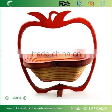 BK004/Handmade bamboo storage baskets for food tomato shape bamboo folding storagebasket