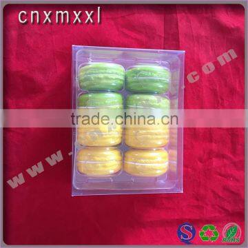 8 pcs clear macaron boxes plastic box printed with PET inner trays food industrial use and grade plastic type 5 macaron