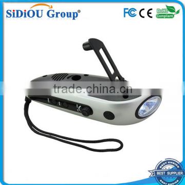 handle dynamo rechargeable led radio flashlight