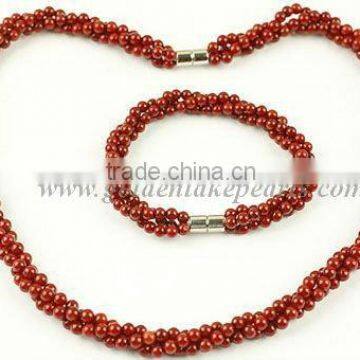 Red Coral Fashion Jewelry Set