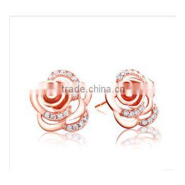 SCI152 Rose Flower Sterling Sliver Earring 2016 photo-2