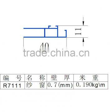 R7111 aluminum Eextruded profile for screen window