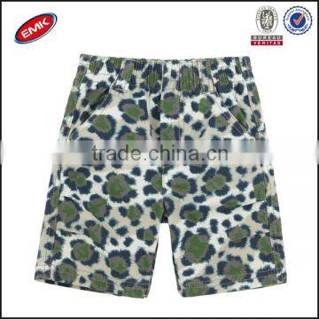 colorful boys new style short pants printed blue, green and taupe for summer