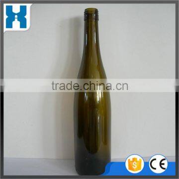 SLOPING SHOULDER CHEAP ANTIQUE GREEN GLASS WINE BOTTLE 750ML