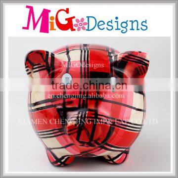 Hand-painted Ceramic Large Piggy Bank with Pig Design