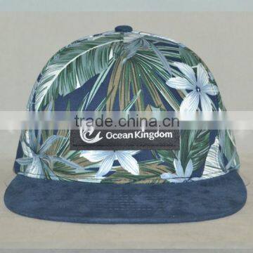 Guangzhou hat factory professional custom 100% polyester/camouflage with dark blue/woven label mark/flat brim hat