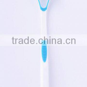 High Quality plastic HOT adult tooth brush with a tongue cleaner