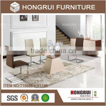 Hongrui furniture wooden top dining table,extension dining table for dining room furniture