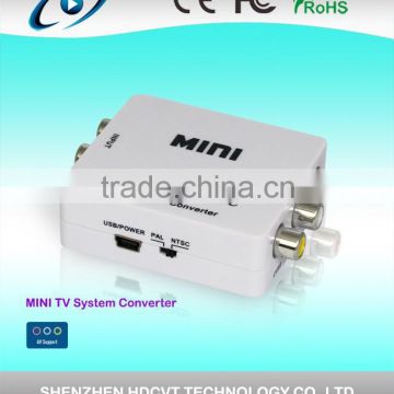 Audio and Video TV Converter; supports NTSC and PAL mutual conversion