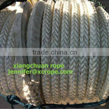 mooring rope PP fiber polyester nylon 12 strands 50mm 120m with 1.5M splice eyes in both ends