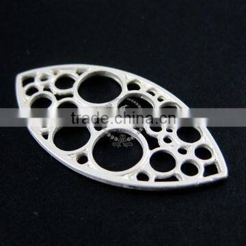 20x39mm Matte Silver Brass Modern Round Bubbles Pendant Charm 1820023