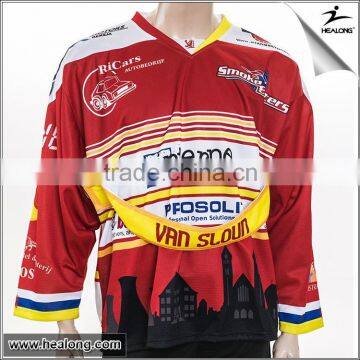 Hot selling cheap full sublimation printed custom-made youth Ice hockey jersey